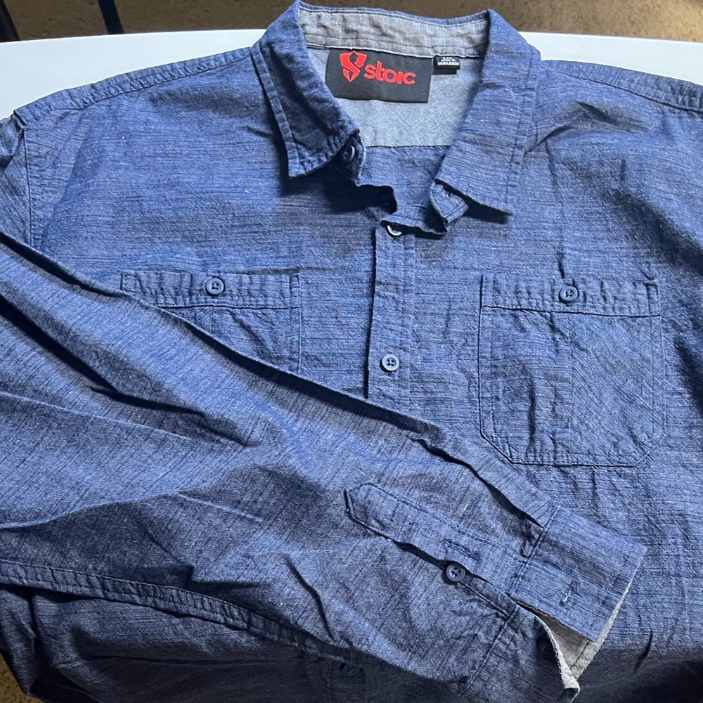 Stoic 2XL button up shirt. Denim chambray